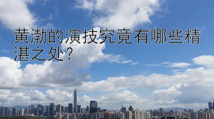 黄渤的演技究竟有哪些精湛之处？