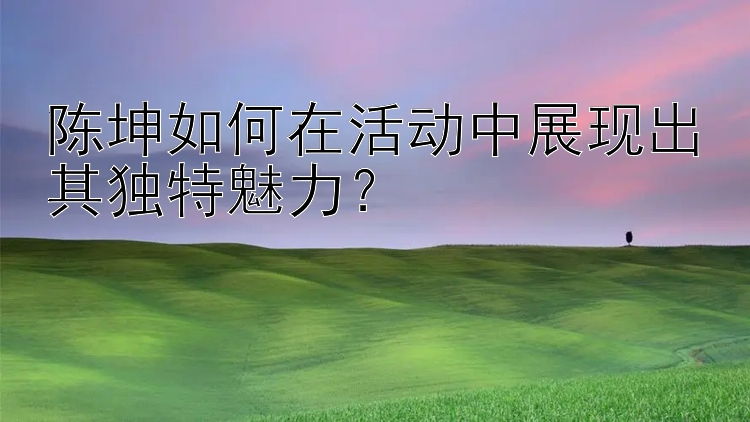 陈坤如何在活动中展现出其独特魅力？