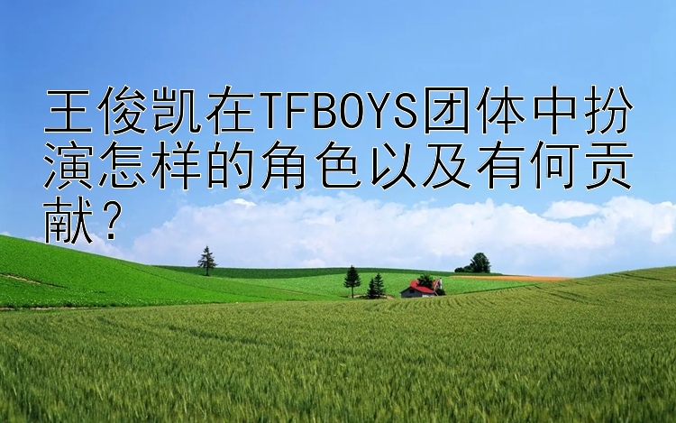 王俊凯在TFBOYS团体中扮演怎样的角色以及有何贡献？