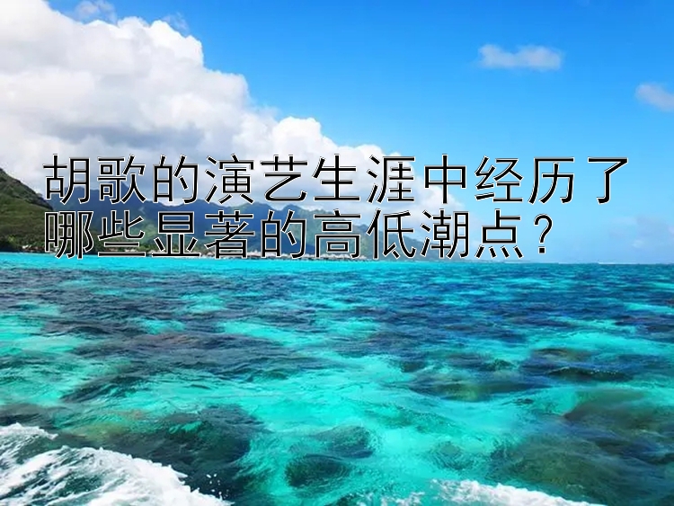 胡歌的演艺生涯中经历了哪些显著的高低潮点？