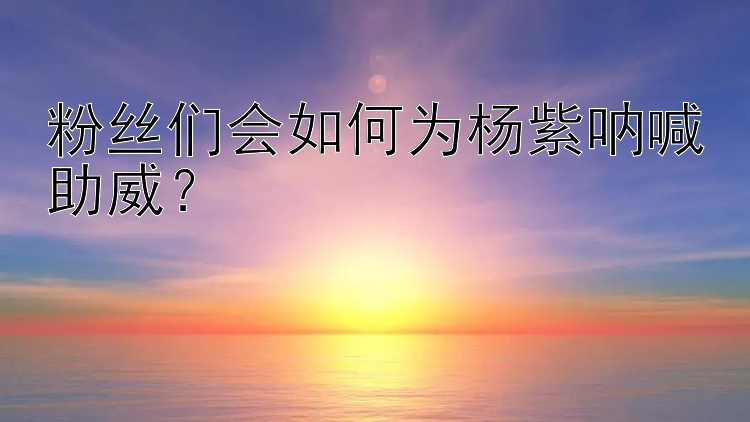 粉丝们会如何为杨紫呐喊助威？