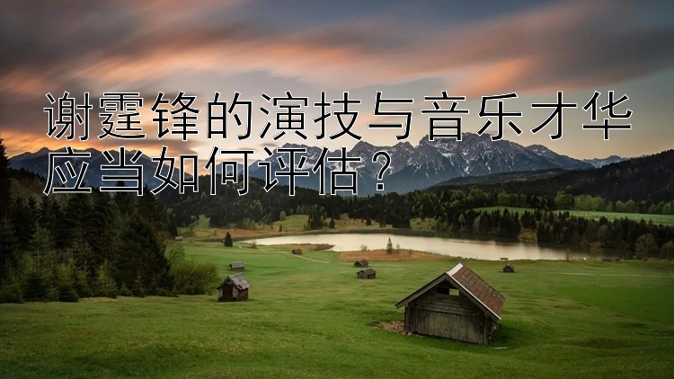 谢霆锋的演技与音乐才华应当如何评估？