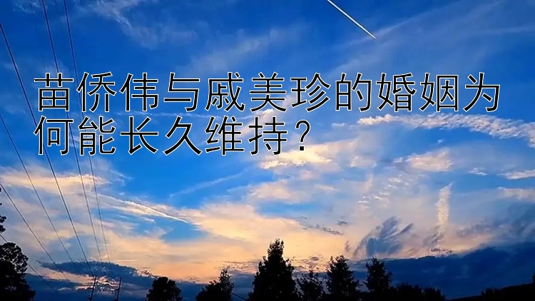 苗侨伟与戚美珍的婚姻为何能长久维持？