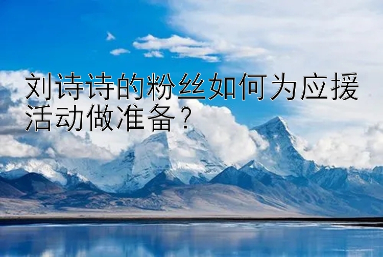 刘诗诗的粉丝如何为应援活动做准备？