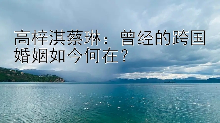 高梓淇蔡琳：曾经的跨国婚姻如今何在？