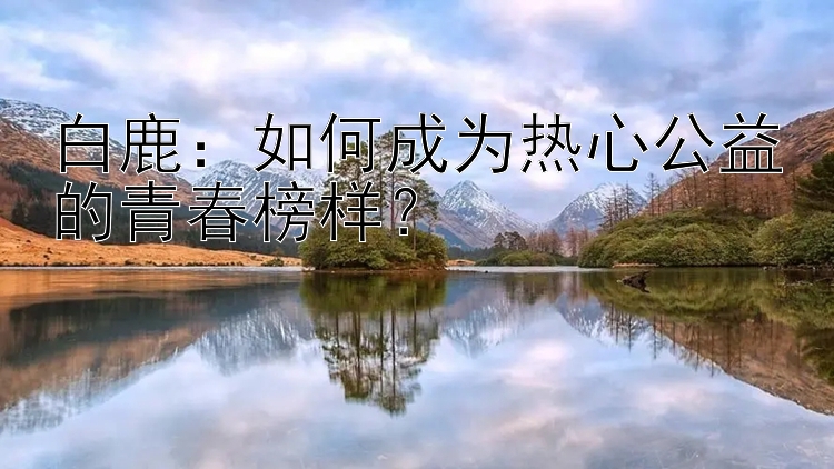 白鹿：如何成为热心公益的青春榜样？