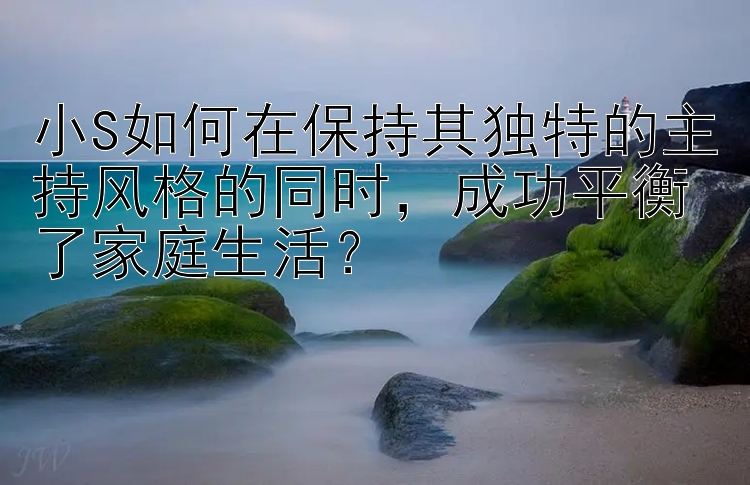 小S如何在保持其独特的主持风格的同时，成功平衡了家庭生活？