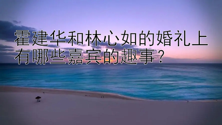 霍建华和林心如的婚礼上有哪些嘉宾的趣事？