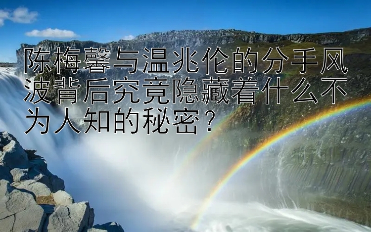 陈梅馨与温兆伦的分手风波背后究竟隐藏着什么不为人知的秘密？