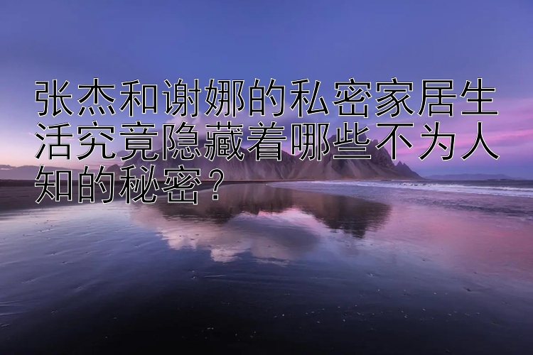 张杰和谢娜的私密家居生活究竟隐藏着哪些不为人知的秘密？