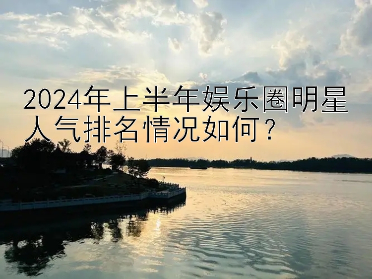 2024年上半年娱乐圈明星人气排名情况如何？