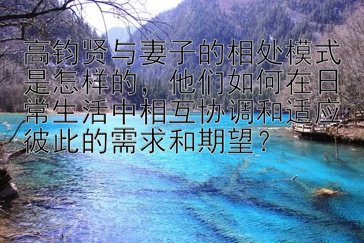 高钧贤与妻子的相处模式是怎样的，他们如何在日常生活中相互协调和适应彼此的需求和期望？