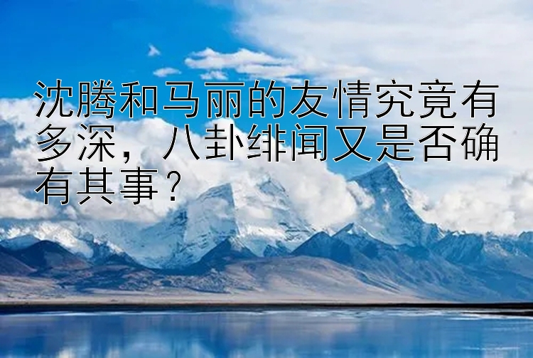 沈腾和马丽的友情究竟有多深，八卦绯闻又是否确有其事？