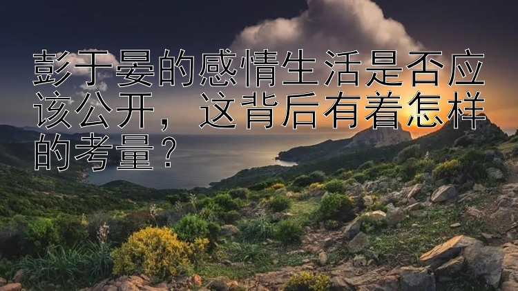 彭于晏的感情生活是否应该公开，这背后有着怎样的考量？