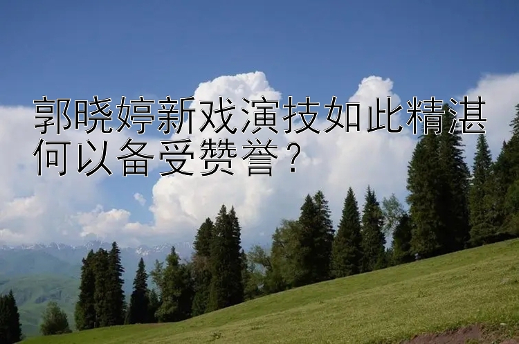 郭晓婷新戏演技如此精湛何以备受赞誉？