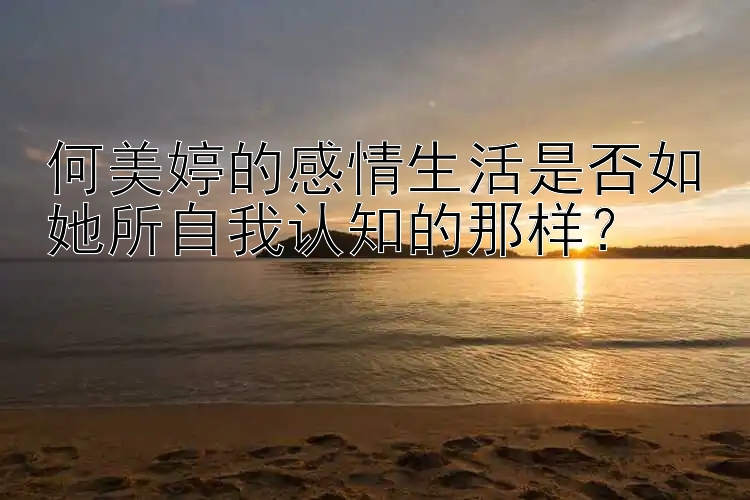 何美婷的感情生活是否如她所自我认知的那样？