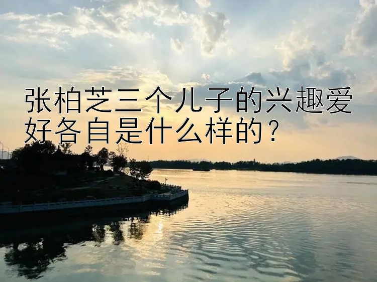 张柏芝三个儿子的兴趣爱好各自是什么样的？