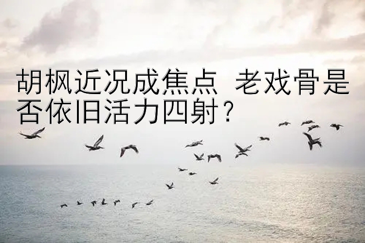 胡枫近况成焦点 老戏骨是否依旧活力四射？